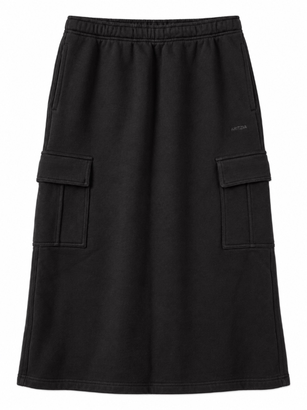 Aritzia TNA Sweat fleece cozy fleece cargo midi/maxi skirt L grey athleisure